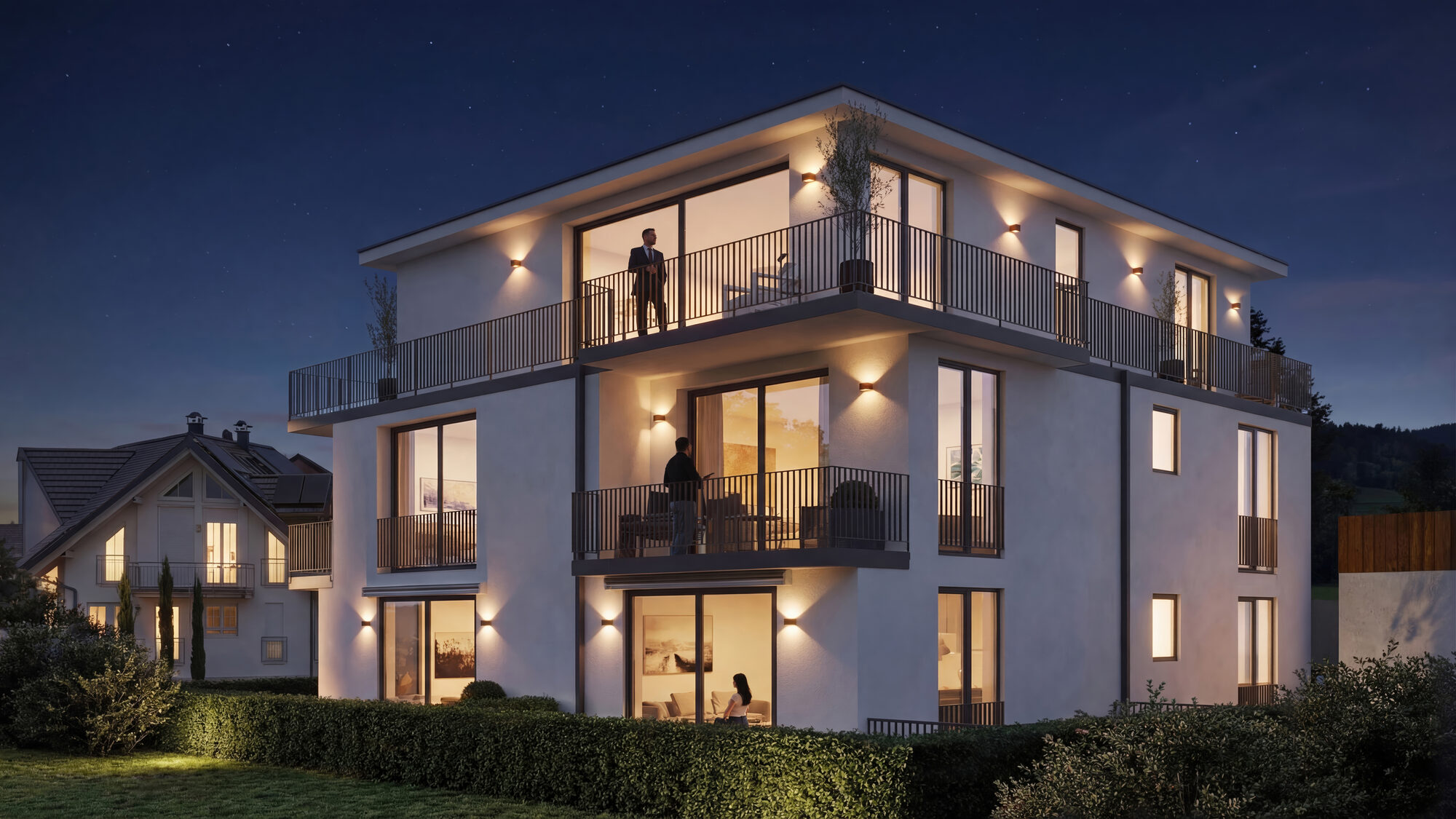 Fassade bei Nacht